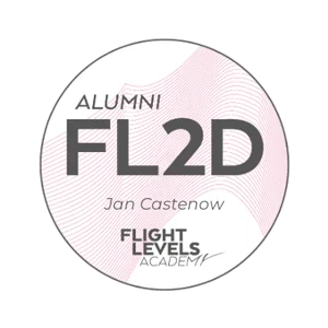 Siegel Alumni FL2D der Flight Levels Academy für Jan Castenow